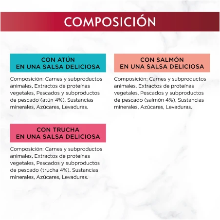 Purina Gourmet Mon Petit Sobres Atún Salmón y Trucha