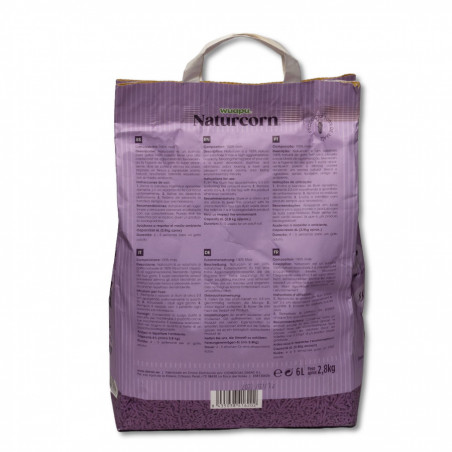 Wuapu Naturcorn Pelets Aglomerante para Gatos Aroma Lavanda 6 kg