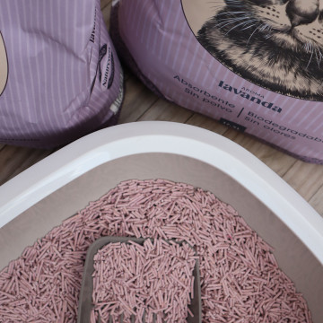 Wuapu Naturcorn Pelets Aglomerante para Gatos Aroma Lavanda