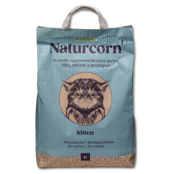 Wuapu Naturcorn Kitten Pelets Aglomerante de Maiz para Gatitos