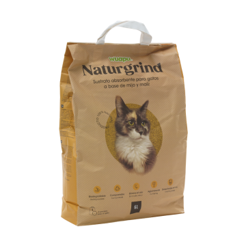 Wuapu Naturgrind Sustrato de Maiz y Mijo para gatos 6l