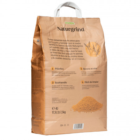 Wuapu Naturgrind Sustrato de Maiz y Mijo para gatos 6 l