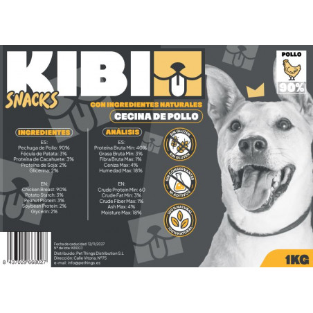 Kibi Snack Natural de Cecina de Pollo para perros 1 Kg