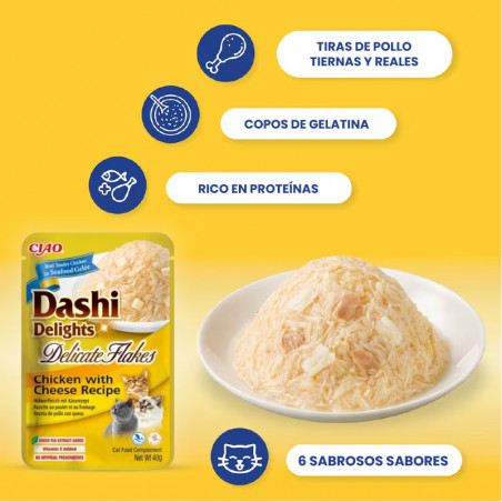 Churu Cat Dashi Delights Delicate Flakes Pollo con Queso