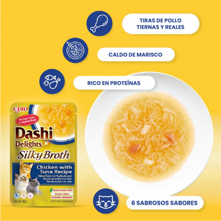 Churu Cat Dashi Delights Silky Broth Sopa de Pollo con Atún