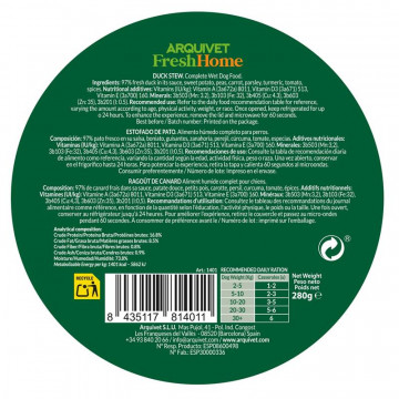 Arquivet Fresh Home Estofado de Pato para Perros
