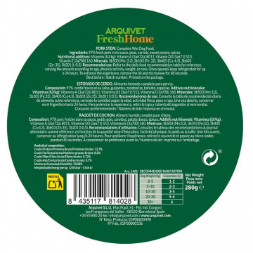 Arquivet Fresh Home Estofado de Cerdo para perros