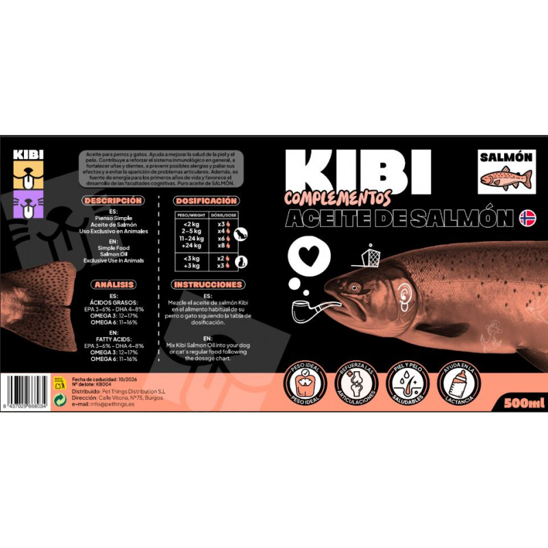 Kibi Aceite de Salmón Para Perros y Gatos Kibi Aceite de Salmón Para Perros y Gatos