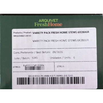 Arquivet Fresh Home Multipack Sabores Variados 6 x 280 Gr ETIQUETA