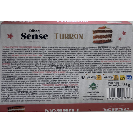 Dibaq Sense Dog Turrón de Tarta de Zanahoria ETIQUETA