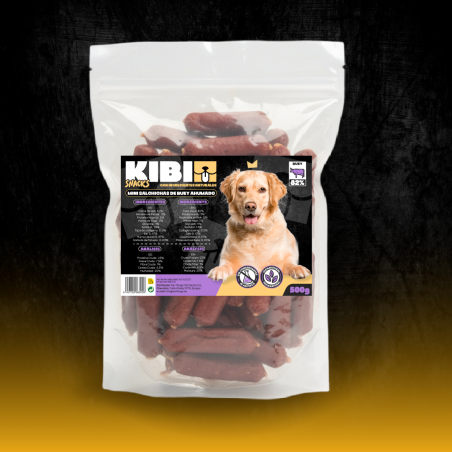 KIBI Mini Salchichas de Buey Ahumadas para Perros