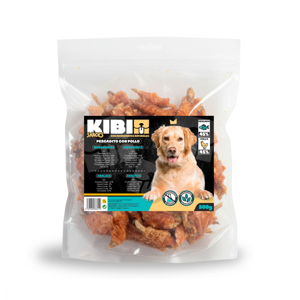 KIBI Snack de Pescaditos cubiertos con Pollo para Perros