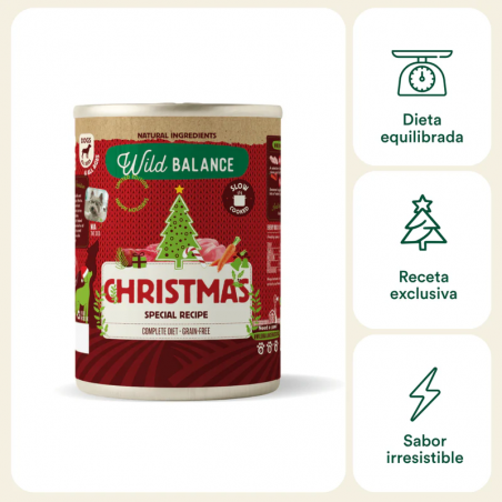 Wild Balance Receta de Navidad Lata de Ciervo y Conejo para Perros 400 gr