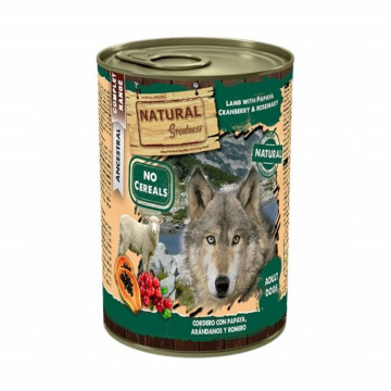 Natural Greatness Lata Cordero con Papaya, Arándanos y Romero