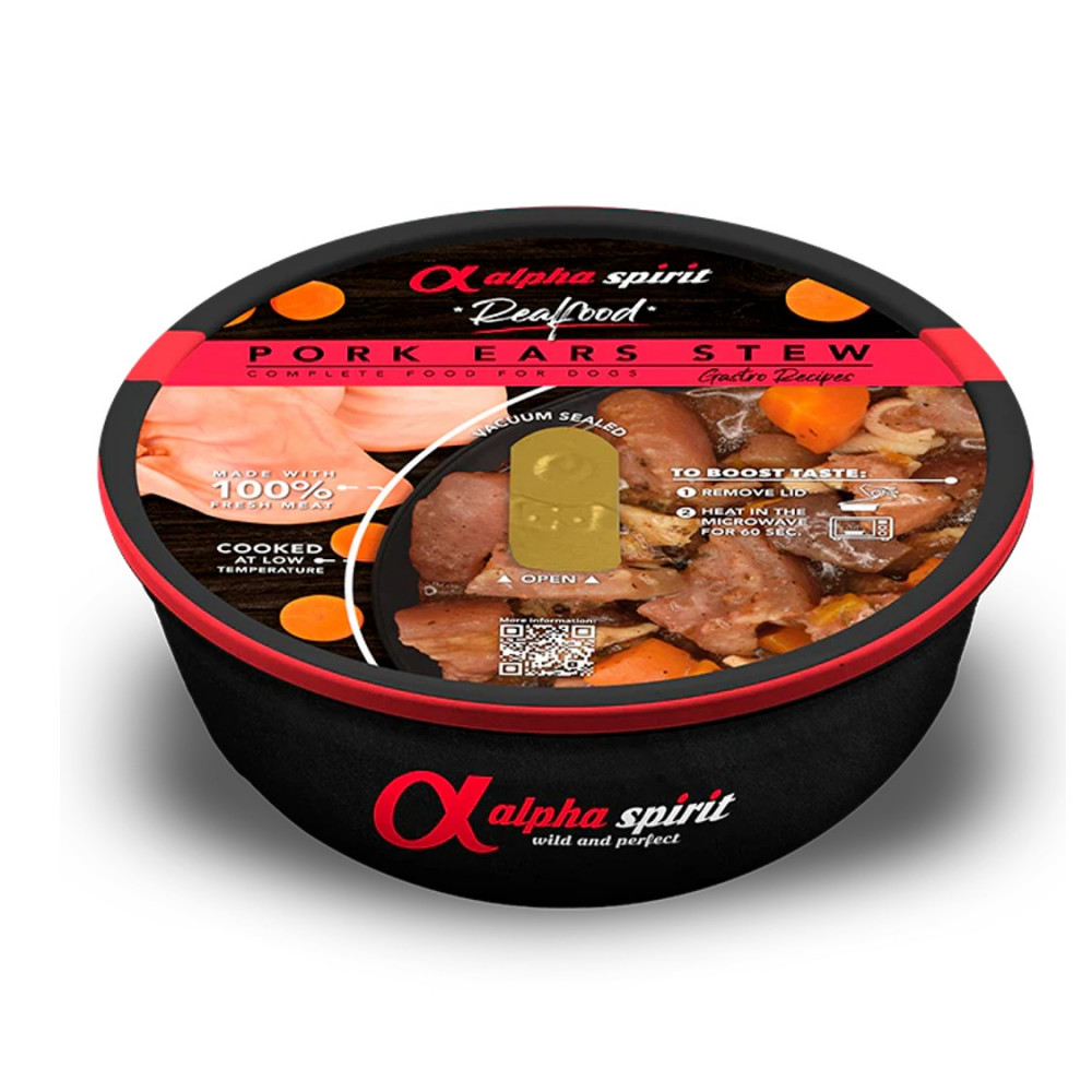 Alpha Spirit Real Food Estofado para Perros de Oreja de Cerdo