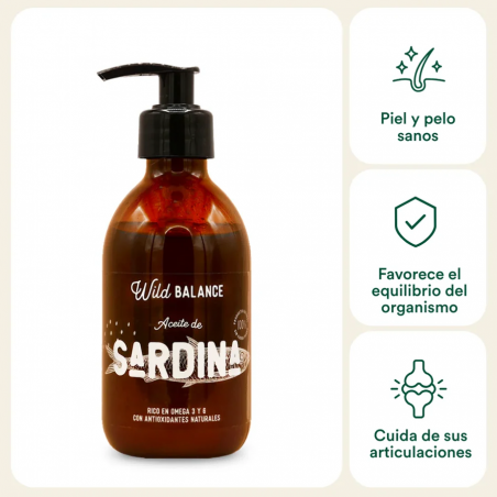 Wild Balance ACEITE SARDINA DEL MAR DEL NORTE para perros y gatos