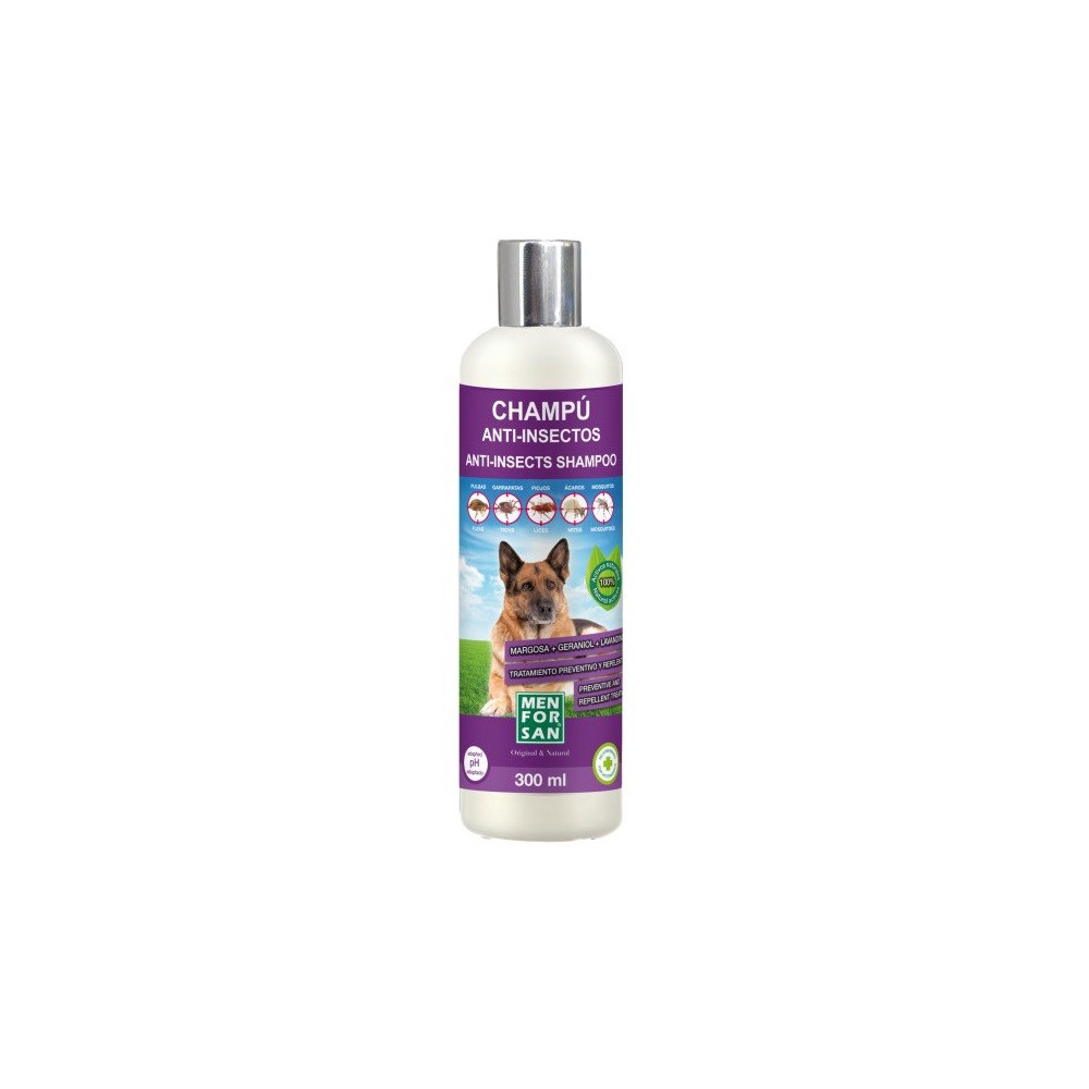 Menforsan Champu Anti-Insectos Margosa, Geraniol, Lavandino 300ml