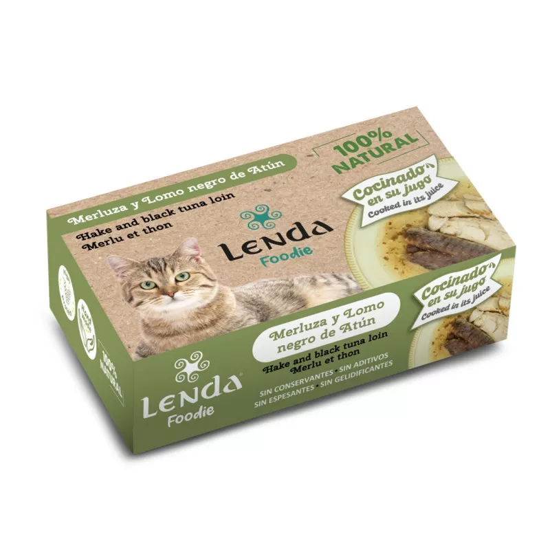 lenda foodie gato lata com pescada e lombo de atum preto