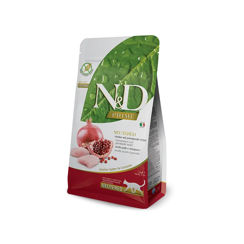 farmina nd prime cat adult neutered pollo y granada pienso de calidad